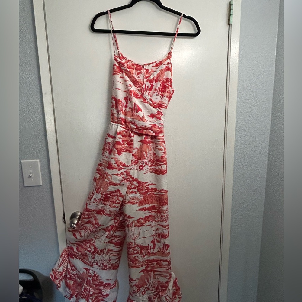 Pink flower jumpsuit